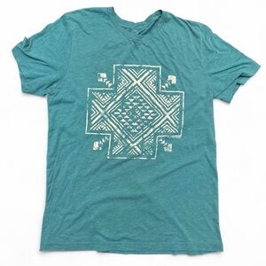 Turquoise Aztec Western Tee Large